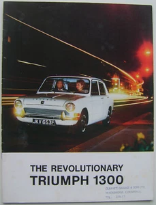 Triumph 1300 FWD Original UK Sales Brochure Pub 371 1969 February - Picture 1 of 3