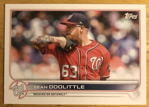 2022 Topps Update Series Sean Doolittle Card #US226 Nationals High-Grade NM