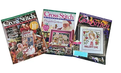 Lot of 3 Cross Stitch & Country Crafts Sampler Magazines Year 1995 Christmas - Image 1 of 4