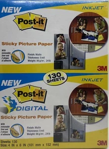Post-it Picture Paper 4x6 Matte  STICKY PAPER  Ink Jet 130 Sheets 3M - Picture 1 of 2