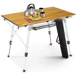 AREBOS Mesa de camping 90 x 51,5 cm mesa rodante aluminio mesa plegable exterior - Imagen 1 de 15