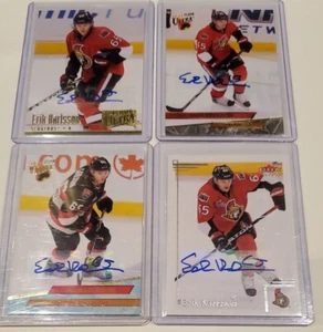 2012-13 Upper Deck FLEER ULTTA RETRO AUTO LOT 4 CARDS Erik Karlsson Auto SP - Picture 1 of 2