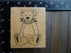 CHRISTMAS TEDDY BEAR WEARING JINGLE BELLS Rubber Stamp by PSX G-1808