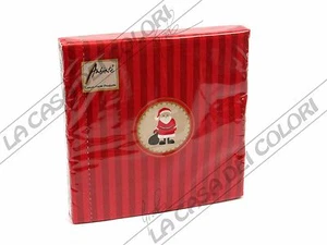 AMBIENTE - TOVAGLIOLI LUNCH - SANTA MEDAILLON RED - 33x33cm - CONFEZIONE 20 PZ - Picture 1 of 1