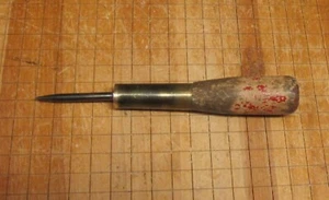  UNIQUE Awl Punch Leather Work Scratch Tool Wood Handle with Brass Frerrule - Picture 1 of 4