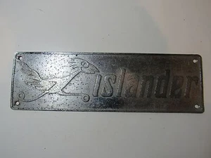 Vintage Islander Travel Trailer Emblem Badge Script Trim Metal Chrome Rare OEM - Picture 1 of 1