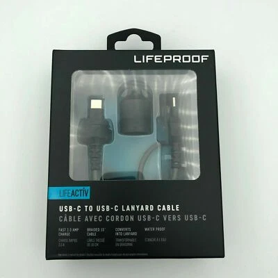LifeProof Water ProofUSB-C to USB-C Lanyard Cable (480 Kbps/ 3.0A/ 60W) - Black - Image 1 of 4