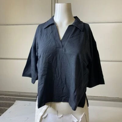 SPLENDID Brooke Boxy Fit Jersey Polo Women's Size Medium Lead Foto 1 de 4