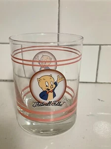 Vintage Looney Tunes Porky Pig DOF Glas |Einzeln verkaufen|Das sind alle Leute! 12oz - Bild 1 von 7