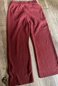 unbranded Rusty Rose Waffle Knit Lounge Pants Size Large wide leg - Picture 1 of 7