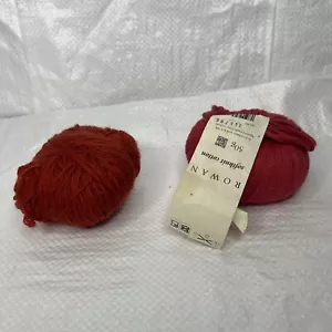 rowan softknit cotton 50g italy yarn one orange ,one pink used or open box - Picture 1 of 7