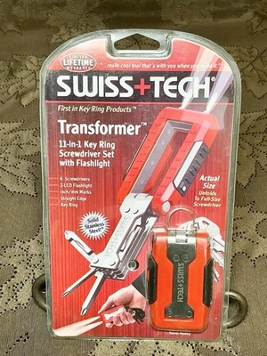 Swiss Tech Transformer 11 In 1 Key Ring Screwdriver Set w Flashlight TFCSRE 2008 - Image 1 of 3