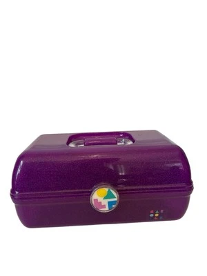 Vintage 90s Caboodles Purple Glitter Makeup Jewelry Art Case With Mirror & Tray - Image 1 of 4