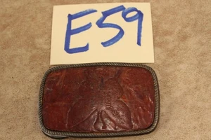 E59B VINTAGE GÜRTELSCHNALLE SCHMETTERLING GESTEMPELT LEDER - Bild 1 von 1