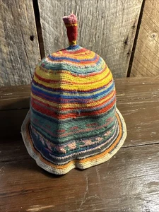 Vintage Antik Afrikanisch Äthiopisch Totenkopf Mützen Handgewebt Textil Stammes Hut - Bild 1 von 3