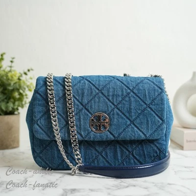 NWT Tory Burch Willa Denim Small Shoulder Bag Crossbody - Image 1 of 4