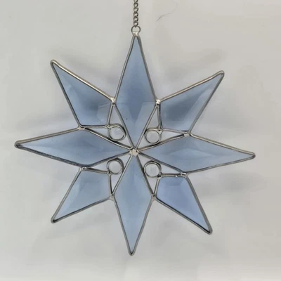 Витраж звезда для окна подвесной синий ловец солнца 8 точек - Изображение 1 из 4