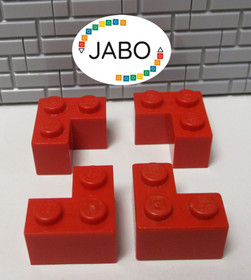 (E12/19/7) LEGO 4x 2357 Brick Corner Corner Brick 2x2 Red 4955 4555 10018 8144 6984