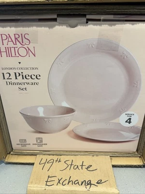 Juego de 12 lazos de vajilla rosa Paris Hilton London Collection gres TIKTOK Foto 1 de 3