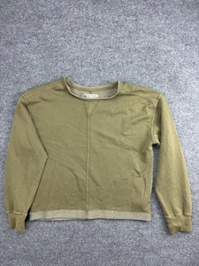 C&C California Sweatshirt Womens Small Green Sunwashed Cropped Raw Hem Cotton - Picture 1 of 8