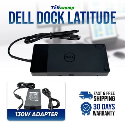Estación de acoplamiento Dell USB-C para Latitude Rugged 7220 7230 7424 con adaptador OEM 130W Foto 1 de 4