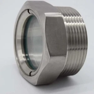 Vetro Mirino Olio Compressore 2 Pollici NPT Testa Esagonale Maschio Acciaio Inox Mirino Olio - Foto 1 di 10