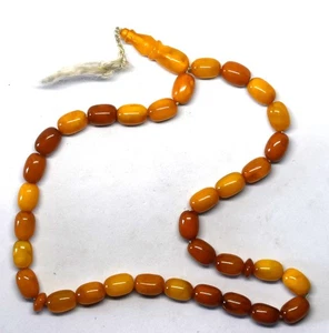 Antike natürliche Butterscotch Bernstein betende/Tasbih Perlen 18,40 Gramm - Bild 1 von 10