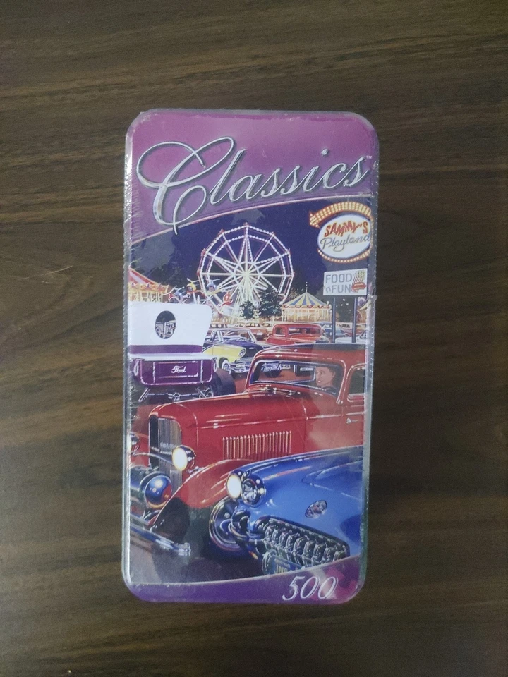 Clásicos 500 Piezas Puzzle Nuevas Piezas Maestras Coches Sammys Playland Puzzle En TIN Foto 1 de 2