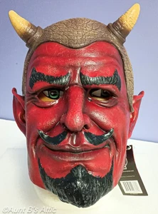 Mask Trick Or Treat Original Design "Ol' Scratch" Handsome Red Devil Latex Mask - Picture 1 of 4