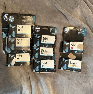 Lote Cartuchos de Tinta HP 564 Negro, Cian, Magenta, Amarillo 03/26, 01/25, 02/21, 11/20 Foto 1 de 4