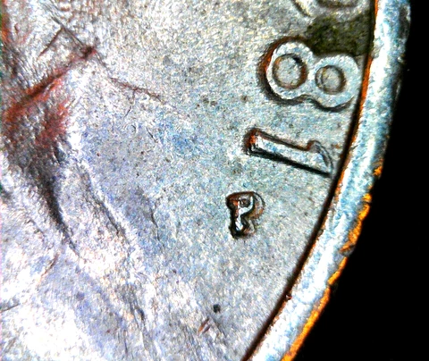 1981p Jefferson nickel with machine doubling on mint mark and date Cover