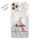 Personalised Initial Phone Case;Black/Pink Marble Hard Cover For Xiaomi Models
