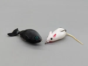 Señuelo de pesca Lunkerhunt utilería pez luna sigilo y goma ratón blanco Topwater - Imagen 1 de 8