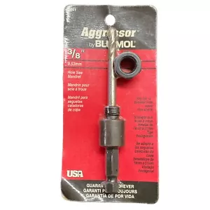 Aggressor by Blu-Mol 6551 3/8" Hole Saw Mandrel Fits 3/4-2" Bi Metal Hex Shank - Picture 1 of 5