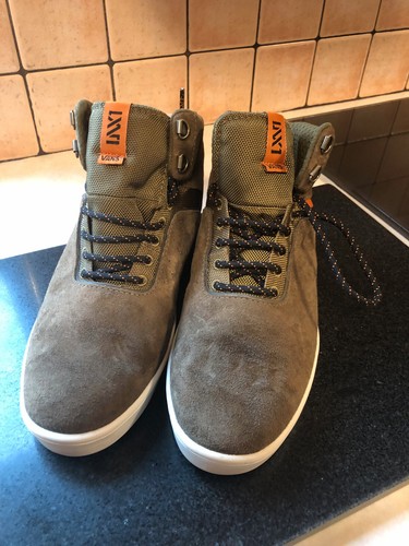 VANS LXV1 SCARPE DA GINNASTICA ALTE IN CAMOSCIO MAGLIA OLIVA DRAB(ISH) UK 6 MAI INDOSSATE.