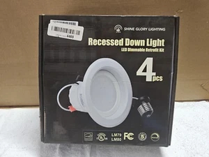 Retro Recessed Downlight LED Dimmable 4 Inch Recessed 4 Count Lights With Trim - Picture 1 of 5