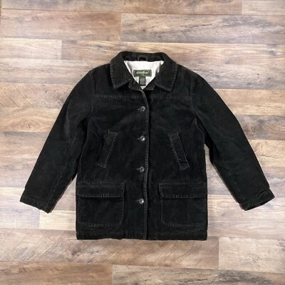 Abrigo Eddie Bauer Mujer Pequeño Verde Pana Edredón Forrado Chaqueta de Invierno Foto 1 de 4