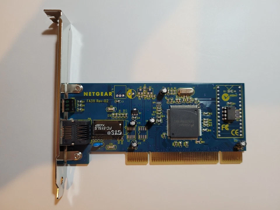 NETGEAR FA311 Rev-D2 10/100 mbps PCI RJ45 NIC Ethernet Network Card w Boot ROM - Image 1 of 3