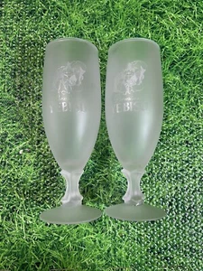YEBISU Frosted Beer Glasses, Set of 2, VERY NICE! - Picture 1 of 5
