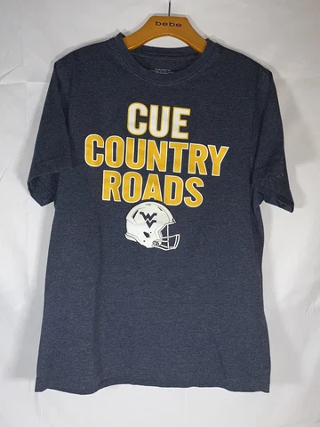 West Virginia University T Shirt Medium Short Sleeve “Cue Country Roads” Adult Cover
