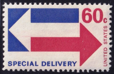 USA Sc #E23 - 60 cents violet blue & carmine - MNH (U/M) F - Special Delivery - Image 1 of 2
