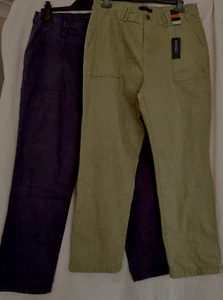Dunnes Cargo /Utility Slim With Stretch Blue or Green Ankle Grazer Trouser - Picture 1 of 11