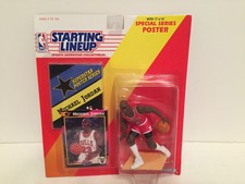 1992 Starting lineup Michael Jordan figure Card Chicago Bulls toy UNC tar heels