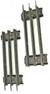 LIONEL NY stamped-   1/2 O Gauge straight  TRACKS (2)-  FAIR / GOOD