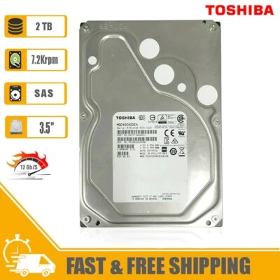 Toshiba (SAS) 3.5" 2TB 7200RPM 128MB 4Kn Hard Drive MG04SCA20EA/HDEPF24GEA51F - Image 1 of 4