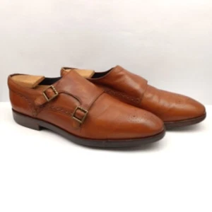 Cole Haan Mens Cambridge Double Monk Oxford Dress Shoes British Tan Men's 10.5 M - Picture 1 of 12