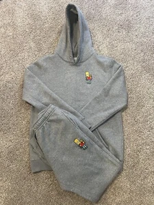 The Simpson’s 20th Television BART Simpson Hoodie Joggers Sweatsuit L & XL Gray - Picture 1 of 19