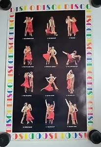 Póster de lecciones de discoteca 1978 - 12 movimientos de baile - Jordan K Rand Ltd Ken Kashan L.A. - Imagen 1 de 17