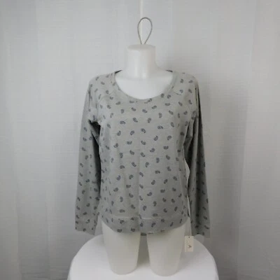 Alfani Scoop-Neck Paisley Print Knit Pajama Sweatshirt - Gray, XL #9207 - Image 1 of 4