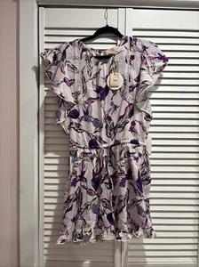 Tutu Du Monde Feather/Bird Pattern Flutter Romper Girls Size 10/11 Multicolor - Picture 1 of 11